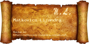 Matkovics Lizandra névjegykártya